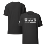 What is your Unspoken Sentence? Unisex t-shirt